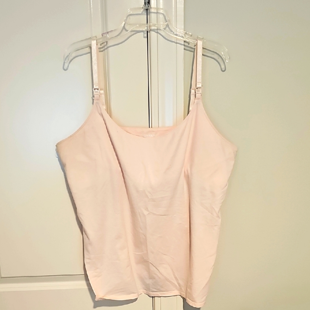 Pink Peach Nursing Maternity Old Navy Clip Down Cotton Cami Xxl